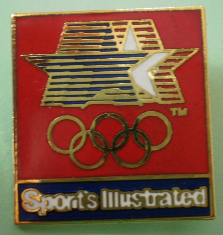 Sports Illustrated Olympics Pin Stars Enamel Goldtone Metal