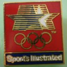 Sports Illustrated Olympics Pin Stars Enamel Goldtone Metal