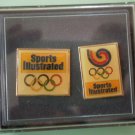 Sports Illustrated Olympics Pin Boxed Set/2 Enamel Goldtone Metal