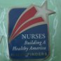 Nurses Nursefinder Pin Silvertone Metal Star Building a Healthy America