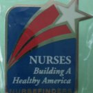 Nurses Nursefinder Pin Silvertone Metal Star Building a Healthy America