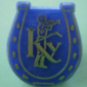Kentucky Derby Horse Racing Pin Blue Plastic Horsetrack Knobby Krafters