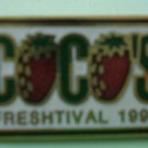 Coco's Freshtival Pin 1993 Cocos Restaurant Strawberry Enamel Goldtone Metal