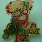 Coco's Strawberry Fest Pin 1991 Restaurant Enamel Goldtone Metal