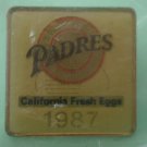 San Diego Padres Pin Baseball Club 1987 California Fresh Eggs Enamel Goldtone Metal