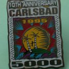 Carlsbad 5000 Pin Race San Diego 10th Anniversary 1995 Silvertone Metal