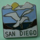 San Diego Seagull Pin Silvertone Metal Bird Sea Gull