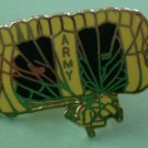 Army Pin Enamel Goldtone Metal Yellow Black