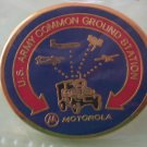 US Army Common Ground Station pin Motorola Goldtone Metal