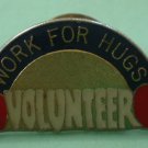 Volunteer Pin Work For Hugs Apple 1998 Goldtone Metal
