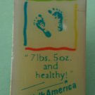 Walk America Pin 7lbs 50z and Healthy Enamel Goldtone Metal