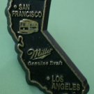 California Map Pin Plastic Miller Genuine Draft Beer