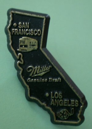 California Map Pin Plastic Miller Genuine Draft Beer