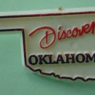 Discover Oklahoma Map Pin White Plastic