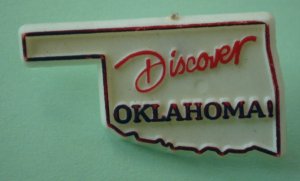 Discover Oklahoma Map Pin White Plastic