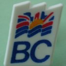 BC Pin British Columbia Canada White Plastic