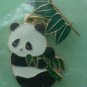 Panda Pin CWCA Goldtone Metal NOS Bamboo Bear