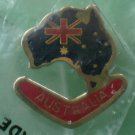 Australia Flag Boomerang Pin Goldtone Metal NOS