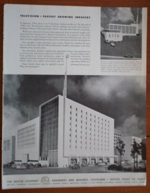 Vintage Ad Austin Company Engineers Builders 1948 Television