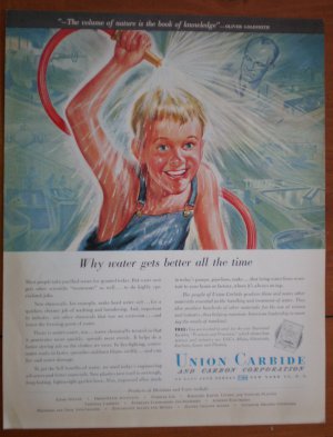 Vintage Ad Union Carbide Carbon Corporation 1948 Water Gets Better