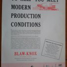 Vintage Ad Blaw-Knox 1948 Engineering Production