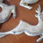 Reindeer Christmas Ornament Silvertone Metal Lot 3