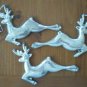 Reindeer Christmas Ornament Silvertone Metal Lot 3