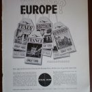 Vintage Ad Pan Am Thinking Europe 1960s Panam Jet Fares