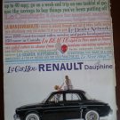 Vintage Ad Renault Dauphine Car 1960s