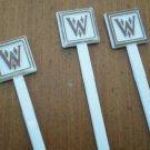 Vintage Swizzle Sticks The Whitehall Hotel Chicago Lot 3 White Plastic