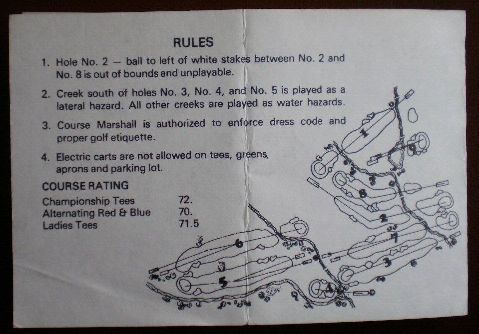 Vintage Golf Scorecard Ballwin Municipal Golf Course Missouri