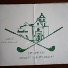 Vintage Golf Scorecard San Luis Rey Country Club Resort 1972