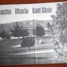 Vintage Golf Scorecard Rancho Maria Golf Club CA Santa Maria