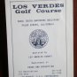 Vintage Golf Scorecard Los Verdes Golf Course Palos Verdes CA