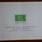 Vintage Golf Scorecard Lake Ridge Golf Course Reno Nevada