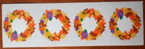 Mrs Grossman Fall Wreath Sticker Stickers by the Yard 1995