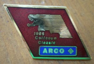 1985 Coliseum Classic Pin Arco Sponsor Band Contest Rhombus