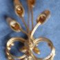Vintage Brooch Pin Blue Clear Rhinestones Goldtone Metal Broach