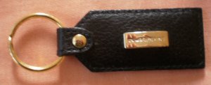 Liz Claiborne Leather Key Chain Ring Black Keychain CA16396