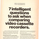 Vintage Ad RCA SelectaVision Video Cassette Recorder Questions 1978 2 pages