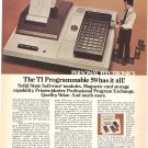 Vintage Ad Texas Instruments TI Programmable 59 Calculator 1978