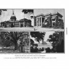 Mississippi State Capitol Mansion Aaron Burr Oaks Biloxi Plate Print 1936 Book
