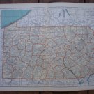 Pennsylvania Map Rand McNally Popular Plate Print 1936 Book
