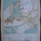 Canal Zone Map Rand McNally Popular Plate Print 1936 Book