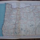 Oregon Map Rand McNally Popular Plate Print 1936 Book