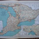 Southeastern Ontario Map Rand McNally Popular Plate Print 1936 Book