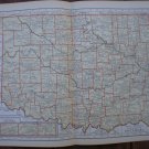 Oklahoma Map Rand McNally Popular Plate Print 1936 Book