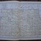 North Dakota Map Rand McNally Popular Plate Print 1936 Book