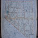 Nevada Map Rand McNally Popular Plate Print 1936 Book