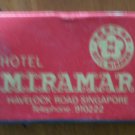 Vintage Matchbook Hotel Miramar Singapore Box Matches